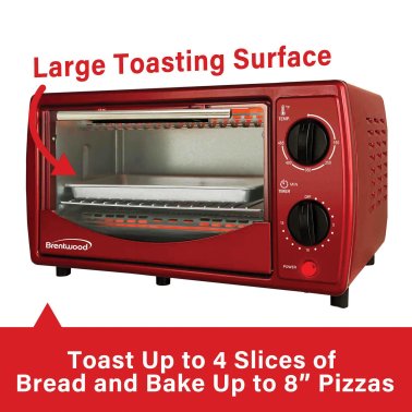 Brentwood® 4-Slice Toaster Oven (Red)