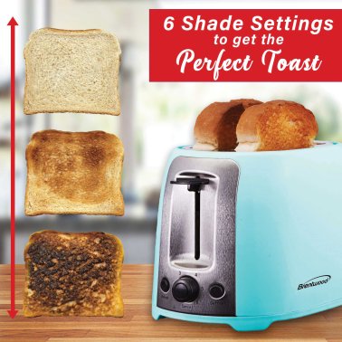 Brentwood® Cool-Touch 2-Slice Toaster with Extra-Wide Slots, Blue