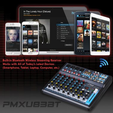Pyle® 8-Channel Bluetooth® Pro Audio DJ Sound Mixer