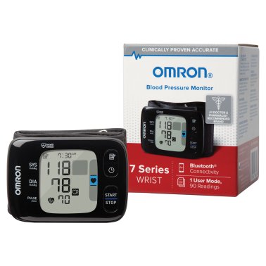 Omron® 7 Series® Bluetooth® Wrist Blood Pressure Monitor with LED Display, Omron® Connect App, FSA/HSA Eligible, for Home Use