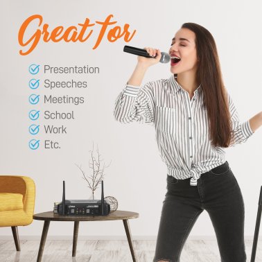 Pyle® Premier Series Professional 2-Channel UHF Wireless Handheld Microphone System with Selectable Frequency