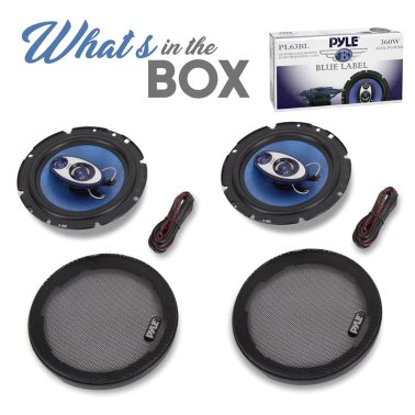 Pyle® Blue Label 6.5-In. 3-Way 360-Watt-Max Speakers