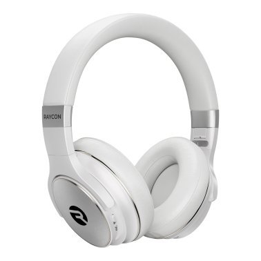 Raycon® Everyday Headphones Bluetooth® with Mics and Aux Input, ANC and Hi-Res Audio, up to 50 Hours Play Time, IPX4 Water-Resistant (Frost White)