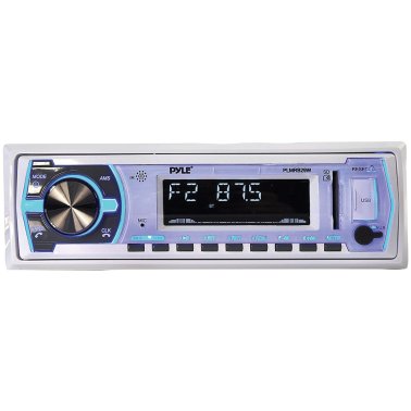 Pyle® Single-DIN In-Dash Digital Marine Stereo Receiver with Bluetooth® (White)