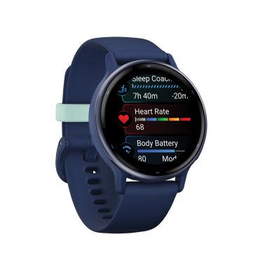 Garmin® vívoactive® 5 Fitness-Tracking Smartwatch with Aluminum Bezel and Silicone Band (Navy Blue)