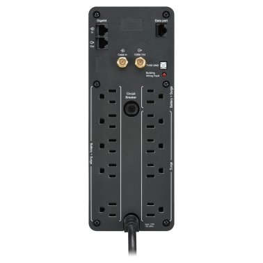 APC® 10-AC Outlet and 2-USB 1,500-VA/900-Watt Back-Ups Pro® Tower with 1,080-Joules Surge Protection, LCD Screen, AVR, 6-Ft. Cord, BR1500MS2
