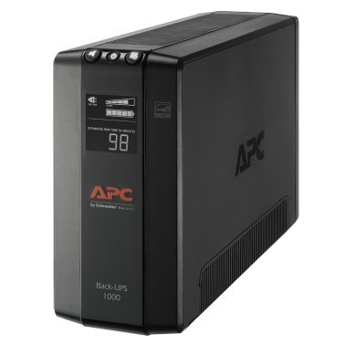 APC® 8-AC Outlet 1,000-VA/600-Watt Line-Interactive Back-UPS Pro® Compact Tower with 1,103-Joules Surge Protection, LCD, AVR, 6-Ft. Cord, BX1000M