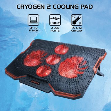 ENHANCE Cryogen™ 2 Laptop Cooling Pad, Red
