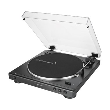 Audio-Technica® 2-Speed Belt-Drive Fully Automatic Turntable with 45 RPM Adapter, Switchable Phono Preamp, and RCA Out, AT-LP60X (Black)
