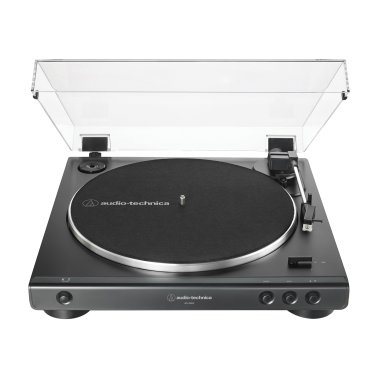 Audio-Technica® 2-Speed Belt-Drive Fully Automatic Turntable with 45 RPM Adapter, Switchable Phono Preamp, and RCA Out, AT-LP60X (Black)