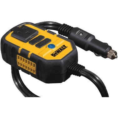 DEWALT® 1-AC Outlet and 2-USB Port 140-Continuous-Watt Vehicle Power Inverter with 12-Volt Adapter Cord and Mounting Kit, DXAEPI140