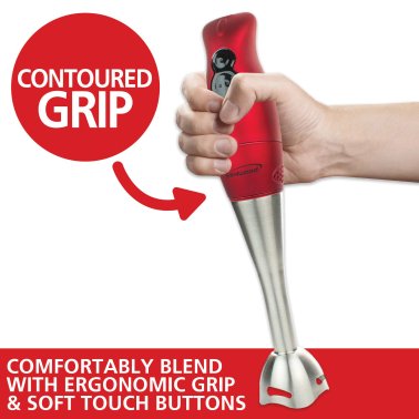 Brentwood® 2-Speed 200-Watt Corded Hand Blender (Red)