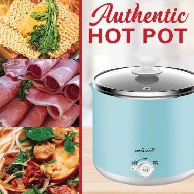 Brentwood® 1.6-Qt. 600-Watt Stainless Steel Electric Hot Pot Cooker and Food Steamer