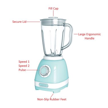 Brentwood® 2-Speed Retro Blender with 50-Ounce Plastic Jar