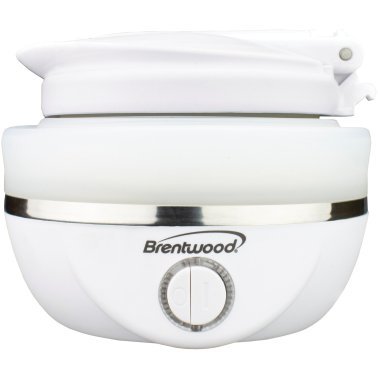 Brentwood® .85-Quart Dual-Voltage Collapsible Travel Kettle (White)