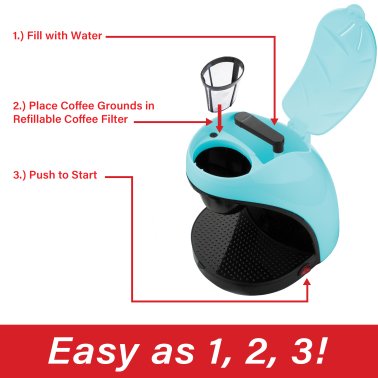 Brentwood® Single-Serve Drip Coffee Maker with Ceramic Mug (Blue)