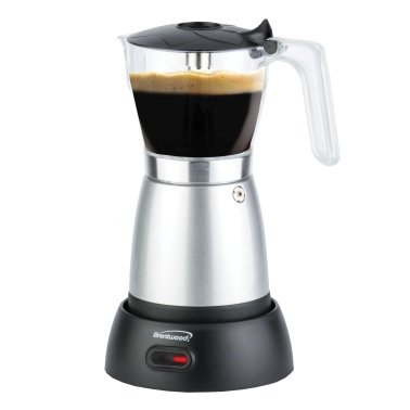 Brentwood® 6-Cup Electric Moka Pot Espresso Machine (Silver)