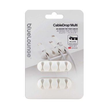 Bluelounge® CableDrop® Multi Multiple-Cable Router Clips, 2 Count (White)