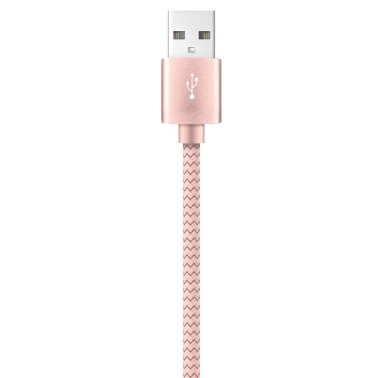 XYST™ USB to Lightning® 10-Ft. Charge and Sync Braided Cable, for Smartphones and Tablets (Rose Gold)