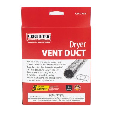 Certified Appliance Accessories® Flex Dryer Vent Transition Duct, 5ft