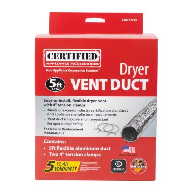 Certified Appliance Accessories® Flex Dryer Vent Transition Duct, 5ft