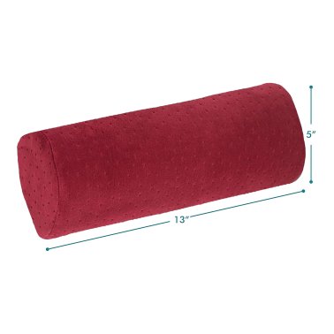 AllSett Health® Ergonomic Bamboo Rayon Cylinder Bolster Pillow with Removable Washable Cover (Red)