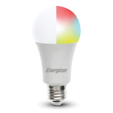 Energizer® Connect LED 11.5-Watt (60-Watt Equivalent) Bright White and Multicolor Smart Bulb, A19 Bulb Shape, E26 Medium Base, Dimmable
