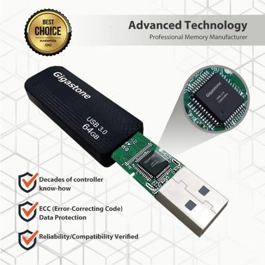 Gigastone® Z30 USB 3.0 Retractable Flash Drive (64 GB)