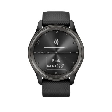 Garmin® vívomove® Trend Hybrid Smartwatch with Stainless Steel Bezel and Silicone Band (Black)