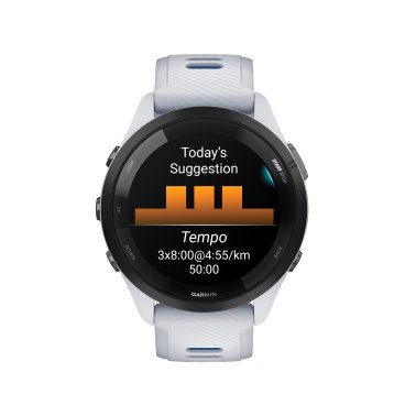 Garmin® Forerunner® 265 Running Smartwatch with Black Bezel (White)