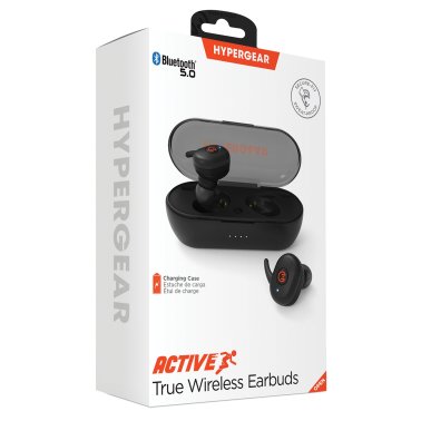 HyperGear® Active TWS Bluetooth® In-Ear Earbuds with Noise-Canceling Mic and Charging Case, up to 15 Hours Play Time, IPX5 Waterproof