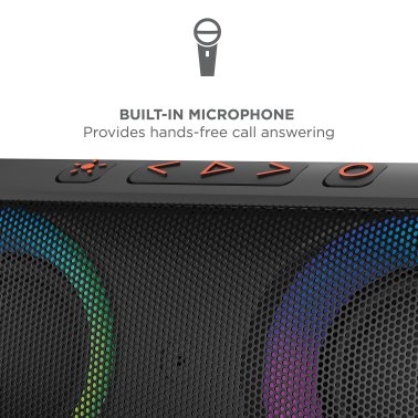 ION® Uber™ Boom Portable Bluetooth® Speaker with Speakerphone, Lights, and Stereo-Link™