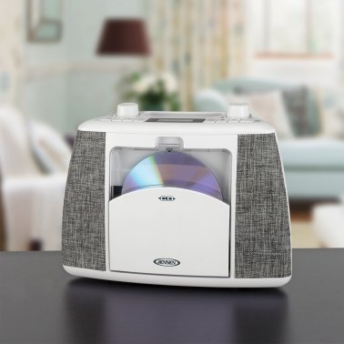 JENSEN® Portable Bluetooth® CD Music System with FM Radio, CD-565 (White)