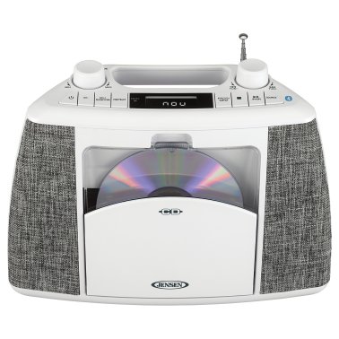 JENSEN® Portable Bluetooth® CD Music System with FM Radio, CD-565 (White)