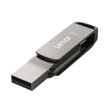 Lexar® JumpDrive® D400 USB 3.2 Gen 1 Dual Drive with USB-C® and USB-A Connectors (64 GB)