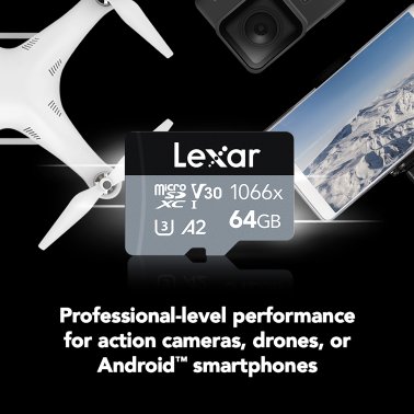 Lexar® Professional SILVER Series 1066x microSDXC™ UHS-I Card (64 GB)