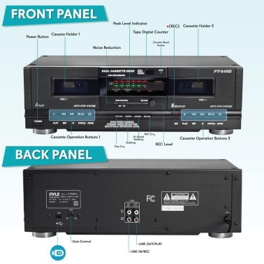 Pyle® Dual Cassette Deck