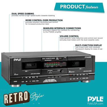 Pyle® Dual Cassette Deck