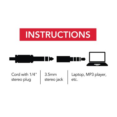 RCA Stereo 3.5-mm Plug to 1/4-In. Jack Headphone Adapter
