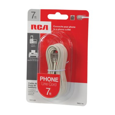 RCA Phone Line Cord, 7 Ft., Ivory