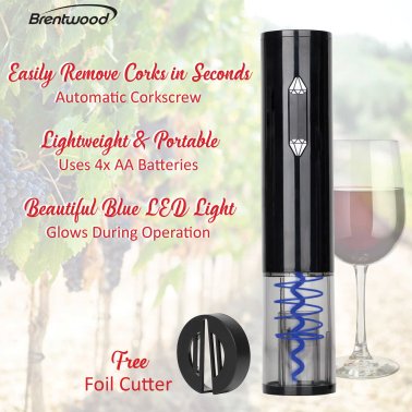 Brentwood® Portable Wine Bottle Opener with Foil Cutter