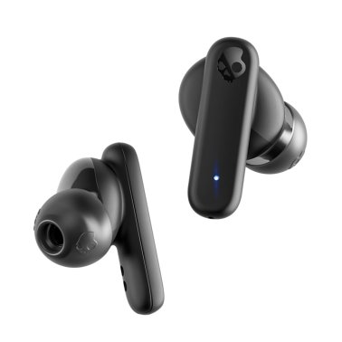 Skullcandy® Smokin’ Buds® TWS Bluetooth® In-Ear Earbuds with Mic and Charging Case, up to 20 Hours of Play Time, IPX4 Sweat-Resistant (True Black)