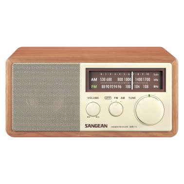 Sangean® WR-11 Hi-Fi Tabletop Retro Wooden Cabinet AM/FM Analog Radio Receiver