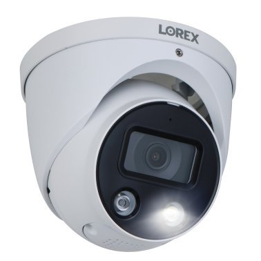Lorex® 4K Ultra HD Wired Analog Indoor/Outdoor Add-on IP Dome Security Camera with Smart Deterrence Plus