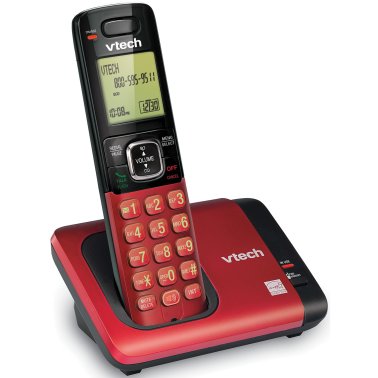 VTech® DECT 6.0 1-Handset Corded Cordless Phone System with Caller ID/Call Waiting. Red and Black