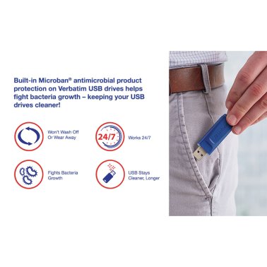 Verbatim® 8-GB USB Flash Drive, 5 Count, Blue