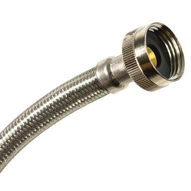 Certified Appliance Accessories® Braided Stainless Steel Water-Inlet Hose, 3/4 In. FGH x 3/4 In. FGH, 1 Ft.