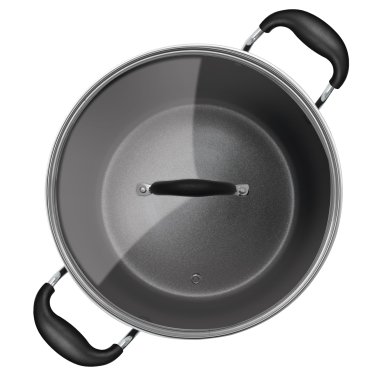 THE ROCK™ by Starfrit® 12-In. Covered Fry Pan with Stainless Steel Handle, Black