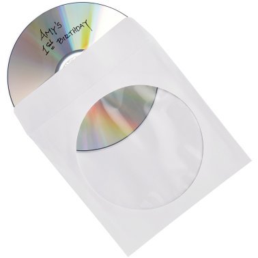 Verbatim® CD/DVD Paper Sleeves with Clear Window, 100 pk