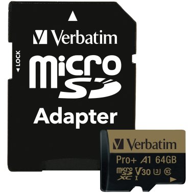 Verbatim® 64 GB Pro Plus 666X microSDXC™ Memory Card with Adapter